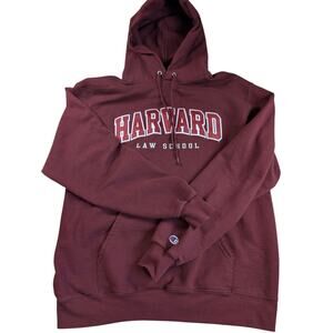 Champion Harvard University School Hoodie Embroidered Large